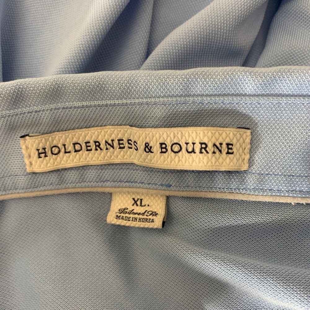 Holderness & Bourne Polo Shirt Mens XL Blue The Macdonald Windsor Tailored Fit - Picture 6 of 11